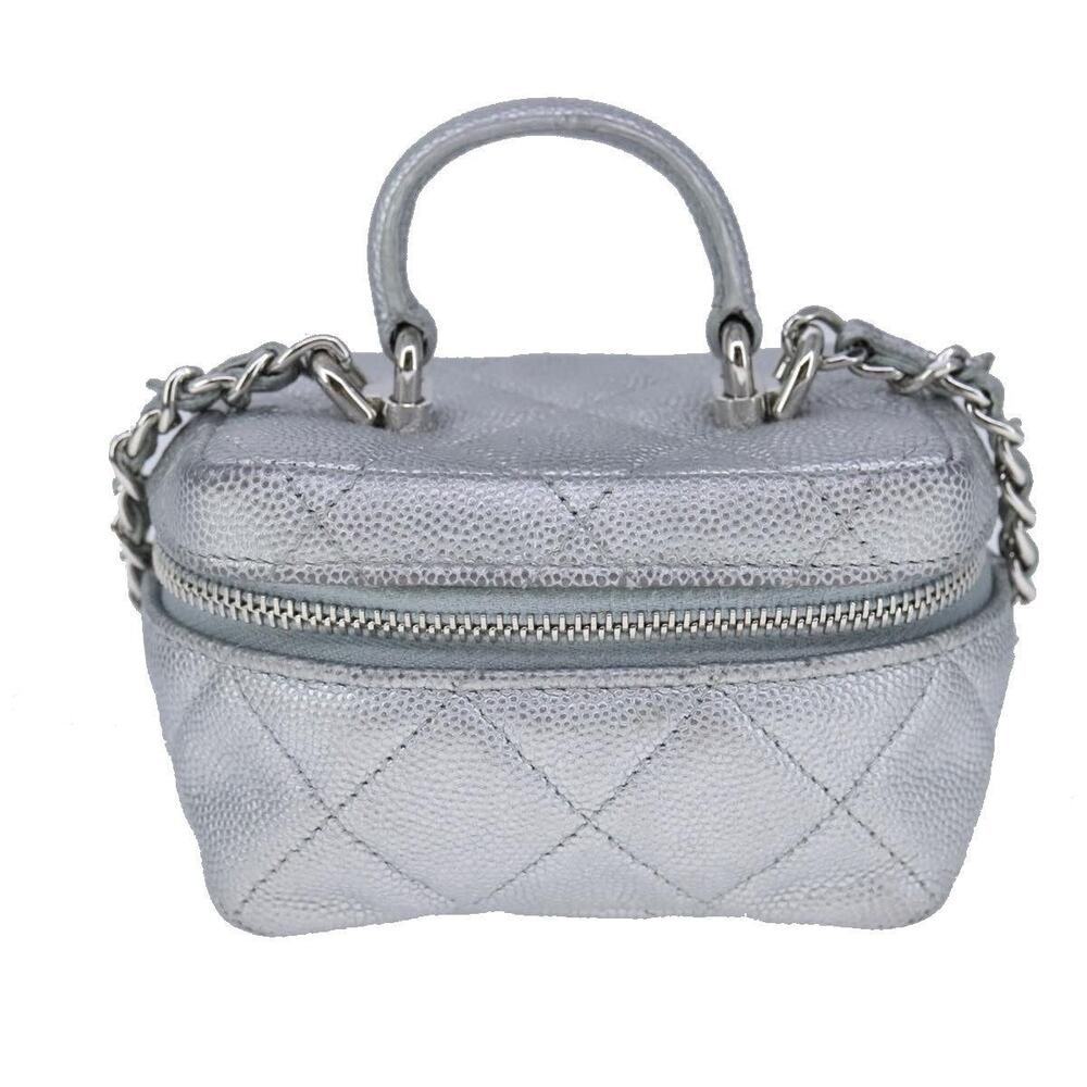 Chanel Matelasse Handbag Caviar Silver